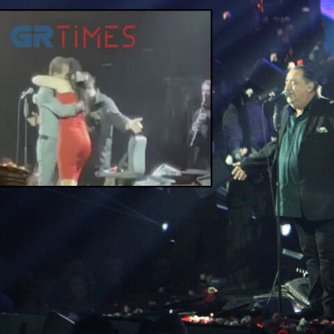 Βασίλης Καρράς (κεντρική) - Το ζευγάρι μετά την πρόταση γάμου (ένθετη)