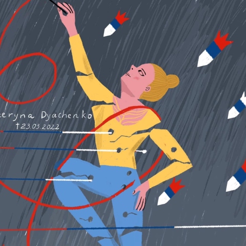 Κάτια Ντάτσενκο, 11 χρονών, πρωταθλήτρια ενόργανης γυμναστικής.  Τη σκότωσε ρωσική βόμβα στη Μαριούπολη.