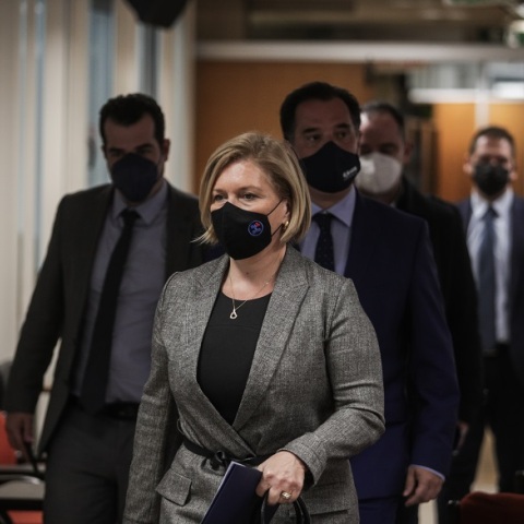 Συνέντευξη τύπου του υπουργού Ανάπτυξης και Επενδύσεων, Άδωνι Γεωργιάδη, Υγείας, Θάνου Πλεύρη, και της Αναπληρώτριας Υπουργού Υγείας, Μίνας Γκάγκα, με θέμα: «ΕΣΠΑ - Δημόσια Νοσοκομεία»