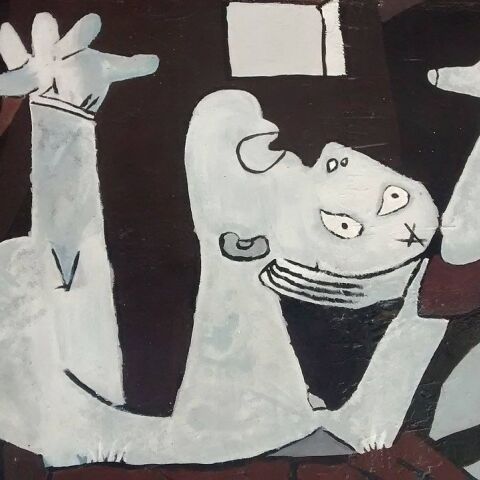 Τοιχογραφία στο Σαντιάγο της Χιλής (λεπτομέρεια από την Γκερνίκα του Πικάσο)