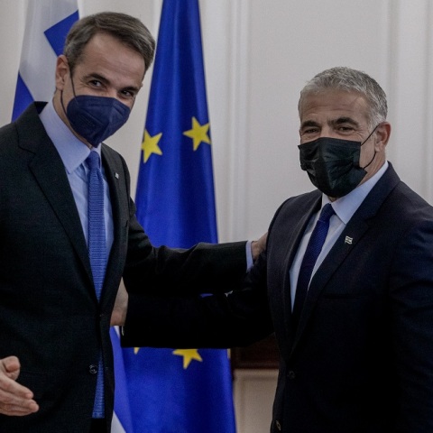 ΣΥΝΑΝΤΗΣΗ ΤΟΥ ΠΡΩΘΥΠΟΥΡΓΟΥ ΚΥΡΙΑΚΟΥ ΜΗΤΣΟΤΑΚΗΣ ΜΕ ΤΟΝ ΑΝΑΠΛΗΡΩΤΗ ΠΡΩΘΥΠΟΥΡΓΟ ΚΑΙ ΥΠΟΥΡΓΟ ΕΞΩΤΕΡΙΚΩΝ ΤΟΥ ΙΣΡΑΗΛ YAIR LAPID (ΓΙΩΡΓΟΣ ΚΟΝΤΑΡΙΝΗΣ / EUROKINISSI)