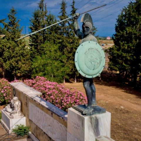 Θερμοπύλες, το άγαλμα του Λεωνίδα