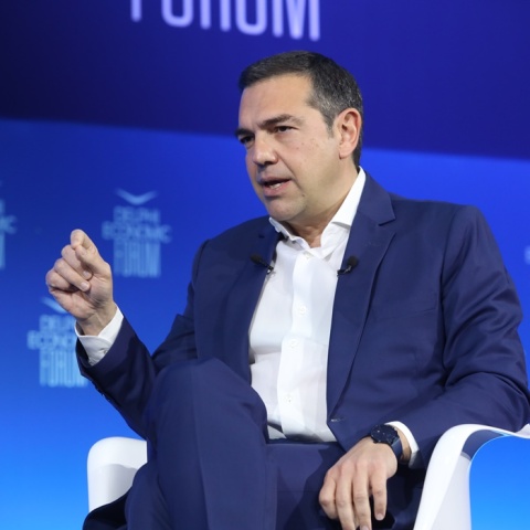 Ο πρόεδρος του ΣΥΡΙΖΑ-Προοδευτική Συμμαχία, Αλέξης Τσίπρας, στο Οικονομικό Φόρουμ των Δελφών