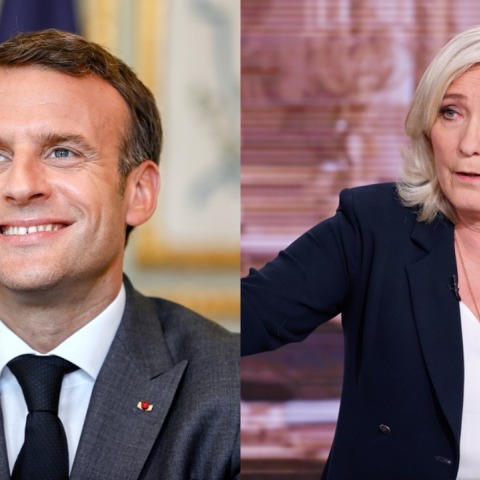 Γαλλικές εκλογές: Οι δύο από τους βασικούς διεκδικητές, Εμανουέλ Μακρόν και Μαρίν Λεπέν