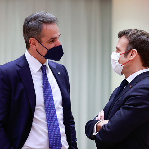 Κυριάκος Μητσοτάκης και Εμανουέλ Μακρόν (Φωτογραφία Αρχείου)