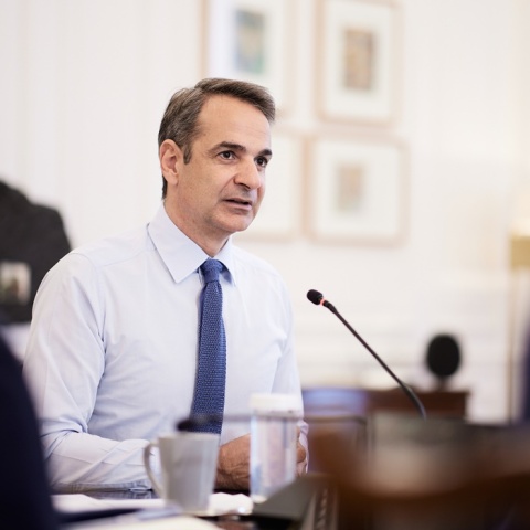 Ο πρωθυπουργός, Κυριάκος Μητσοτάκης, στη συνεδρίαση του Υπουργικού Συμβουλίου