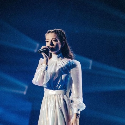 Φωτογραφία από την εμφάνιση της Αμάντας στη σκηνή της Eurovision 2022 στο Τορίνο