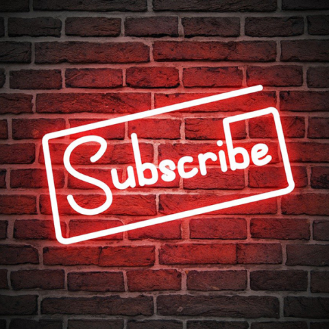 Neon ταμπέλα με τη λέξη subscribe