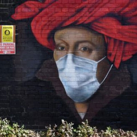 Mural στο Λονδίνο για τον κορωνοϊό