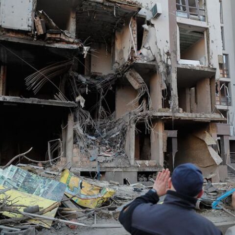 Ρωσο-ουκρανικός πόλεμος - Βομβαρδισμένο κτίριο στην Ουκρανία 