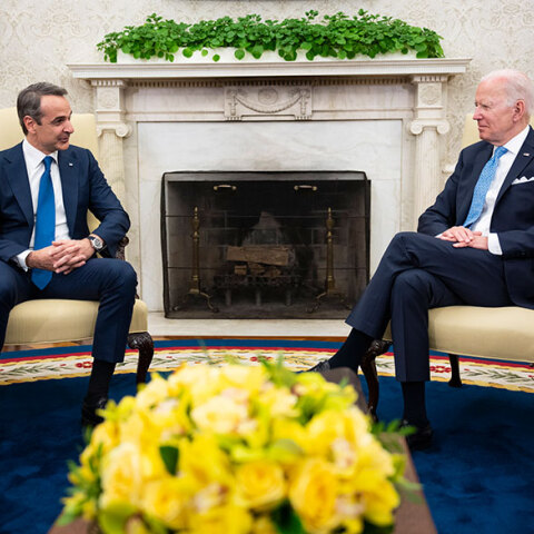 Κυριάκος Μητσοτάκης και Τζο Μπάιντεν στον Λευκό Οίκο