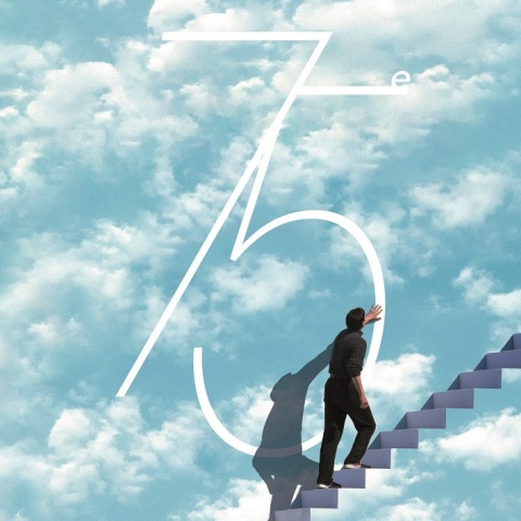 Άνθρωπος που ανεβαίνει σκάλα που οδηγεί στα σύννεφα - Η επίσημη αφίσα του 75ου Φεστιβάλ Καννών