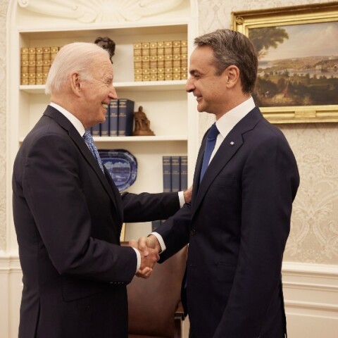 ΣΥΝΑΝΤΗΣΗ ΤΟΥ ΠΡΩΘΥΠΟΥΡΓΟΥ ΚΥΡ. ΜΗΤΣΟΤΑΚΗ ΜΕ ΤΟΝ ΠΡΟΕΔΡΟ ΤΩΝ ΗΠΑ ΤΖ. ΜΠΑΪΝΤΕΝ