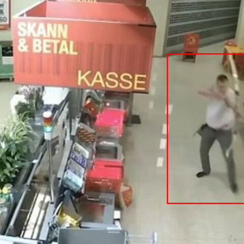 Ο τοξοβόλος στη Νορβηγία εκτοξεύει βέλη με τόξο σε σούπερ μάρκετ