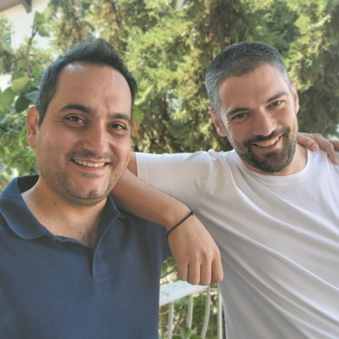 Φωτογραφία με τους Άρη Καπλανίδη και Άρη Ρουμελιώτη.