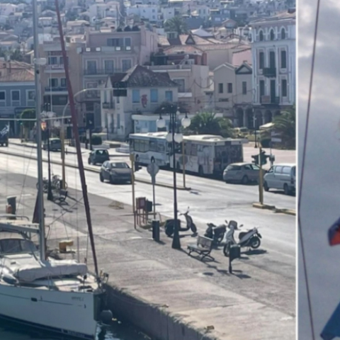 Τουριστικό σκάφος ύψωσε σημαία του Κεμάλ στο λιμάνι της Μυτιλήνης