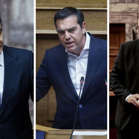 Κυριάκος Μητσοτάκης, Αλέξης Τσίπρας και Νίκος Ανδρουλάκης