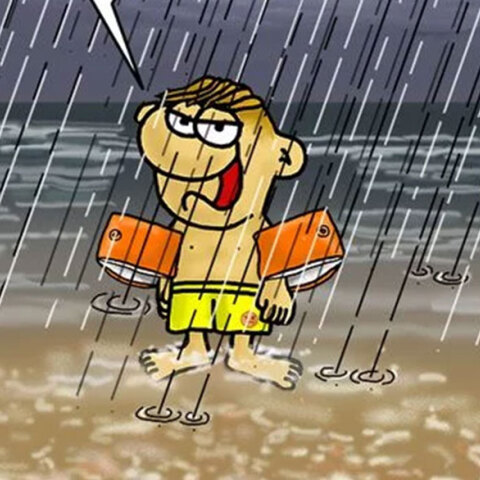 Το σκίτσο του Αρκά για την κακοκαιρία Genesis με πρωταγωνιστή τον Θανασάκη