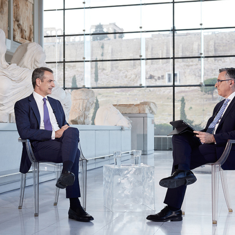 Συνέντευξη του Έλληνα πρωθυπουργού Κυριάκου Μητσοτάκη στην ΕΡΤ