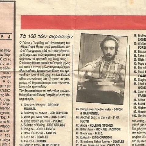 Απόκομμα εφημερίδας με άρθρο του Γιάννη Πετρίδη