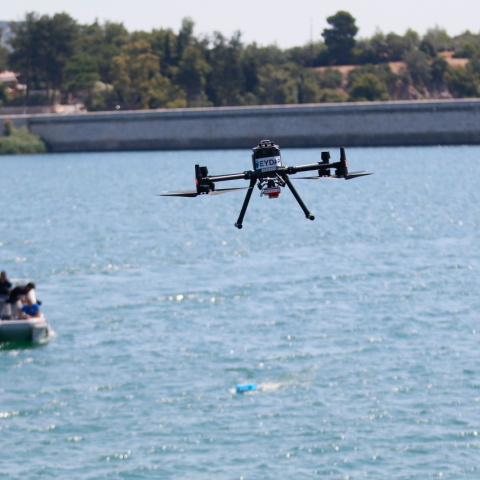 Φωτογραφία από το drone της λίμνης Μαραθώνα.