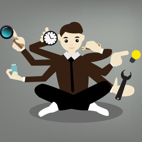 Εικονογράφηση για την εργασία - άνθρωπος με πολλά χέρια