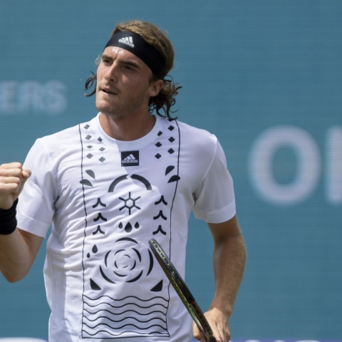 Ο Στέφανος Τσιτσιπάς σε αγώνα τένις