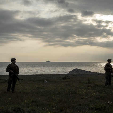 Στρατιώτες στο νησί Γκότλαντ στη Σουηδία