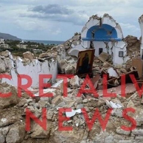 Σεισμός 6,3 Ρίχτερ στην Κρήτη - Κατέρρευσε εκκλησάκι