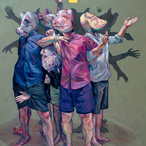 PUPET, Rebirth, 'The super χοίρος', λάδι σε καμβά