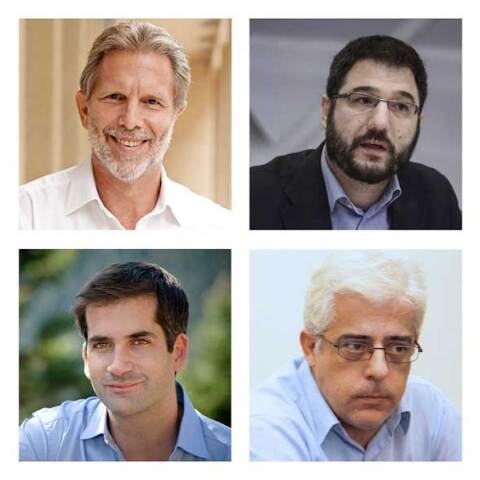 Παύλος Γερουλάνος, Νάσος Ηλιόπουλος, Κώστας Μπακογιάννης και Νίκος Σοφιανός