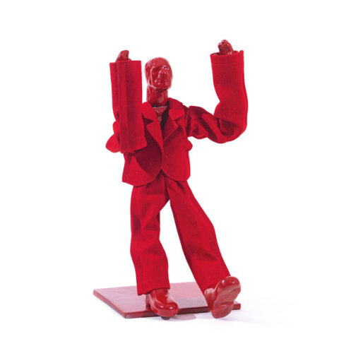 Γιώργος Λάππας: Κόκκινη Φιγούρα, μέταλλο και ύφασμα, 2015