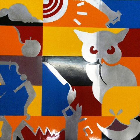 In Art 2019 / Zina Athanassiadou Gallery: Κυριακή Κομνηνού, 2018, Ferrytale b, λάδι σε φύλλο αλουμινίου