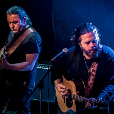 Ο Δημήτρης Μητσοτάκης και Παναγιώτης Κατσιμάνης (Ενδελέχεια) στο Γυάλινο Up Stage