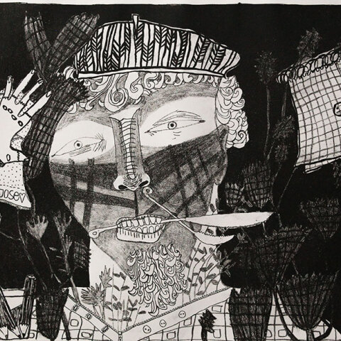 Θάνος Τσιούσης - Αριστέα Χαρωνίτη «Παρασκηνιακές αφηγήσεις / Λαμπερά σενάρια, Απεικονίσεις από δύο χαράκτες» στο TAF / the art foundation