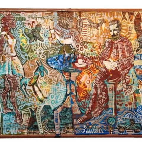 Κονταρομαχία - Έργο του Βαγγέλη Γκιόκα