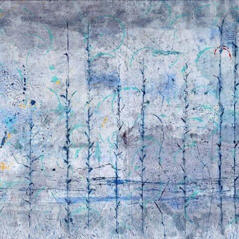 Blue Mist (ακρυλικό σε καμβά): Έργο της Στέλλας Μελετοπούλου σε ομαδική έκθεση στην Γκαλερί Σκουφά