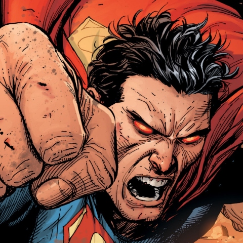 Καρέ που απεικονίζει τον Σούπερμαν από το κόμικ Doomsday Clock: Ώρα Μηδέν