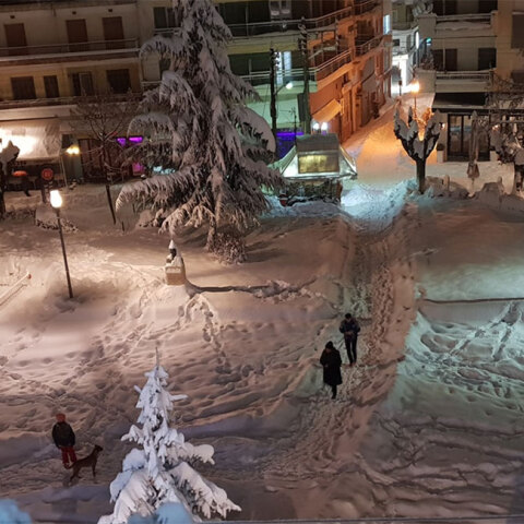 Χιόνια στην πόλη των Γρεβενών