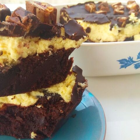 Συνταγή για brownie με κρέμα cheesecake 