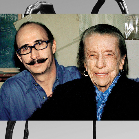 Ο ζωγράφος Δημήτρης Γέρος μαζί με τη Louise Bourgeois, το 2000