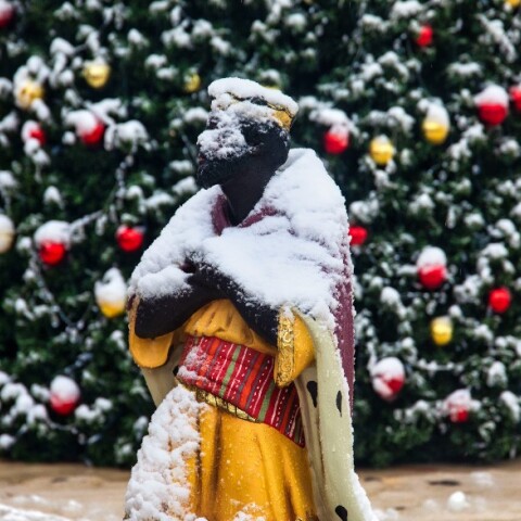 Στιγμιότυπο από τα χιόνια που έπεσαν στην περιοχή του Χορτιάτη