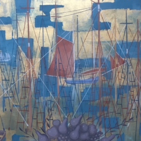 Σπύρος Βασιλείου «Ξάρτια», Ακρυλικό σε καμβά