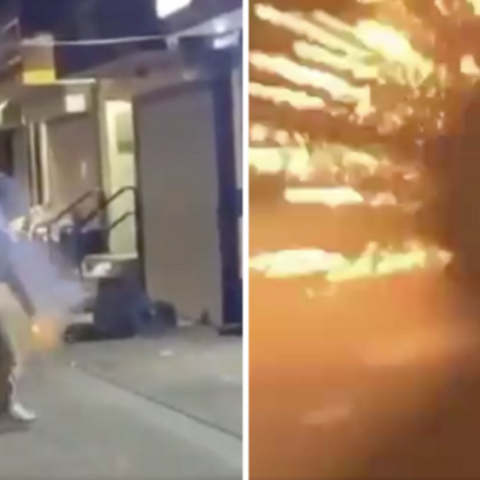 Νεαρός πετάει βαρελότο σε άστεγο