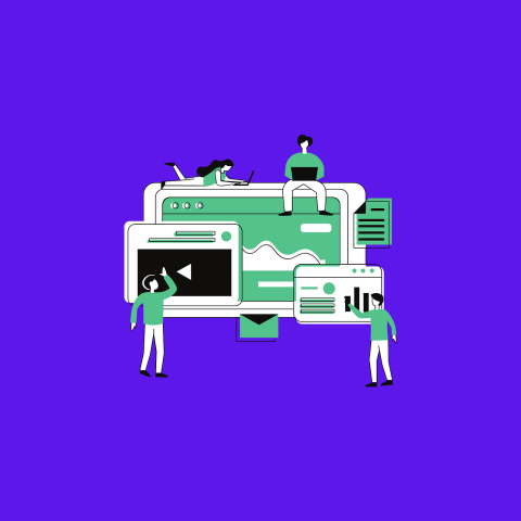 Εικονογράφηση ανθρώπων που κατασκευάζουν web site