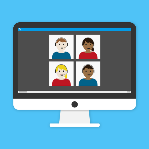 Εικονογράφηση που απεικονίζει digital meeting