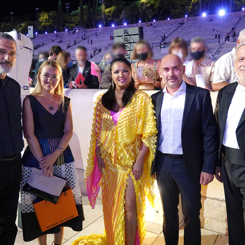 Γιώργος Κουμεντάκης, Καλλιτεχνικός Δ/ντής  ΕΛΣ, Bασιλική Αδαμίδου, Δ/ντρια Επικοινωνίας και Εταιρικής Υπευθυνότητας  Lidl Eλλάς, Άννα Νετρέμπκο,  υψίφωνος, Ιάκωβος Ανδρεανίδης, Πρόεδρος Διοίκησης  Lidl Ελλάς και Φιλίπ Ωγκέν, αρχιμουσικός.