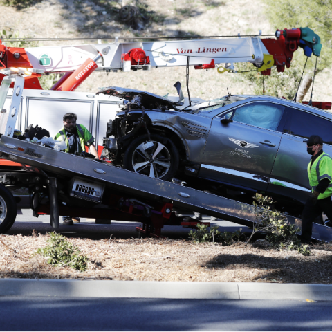 Το αυτοκίνητο του Τάιγκερ Γουντς μετά το τροχαίο που είχε