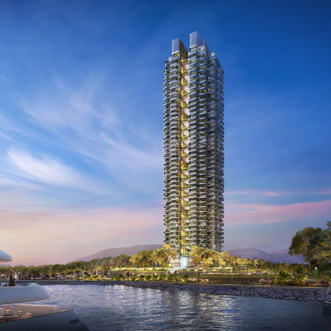 Γραφιστική απεικόνιση του Marina Tower στο Ελληνικό