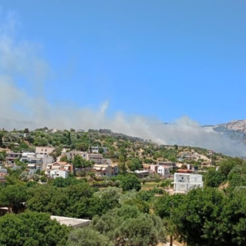 Καπνοί πάνω από την περιοχή όπου έχει ξεσπάσει φωτιά